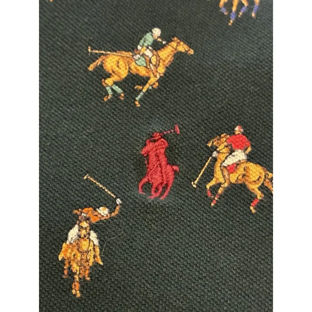 XL Polo Ralph Lauren All Over Print AOP Pony Racers Horse Logo Green